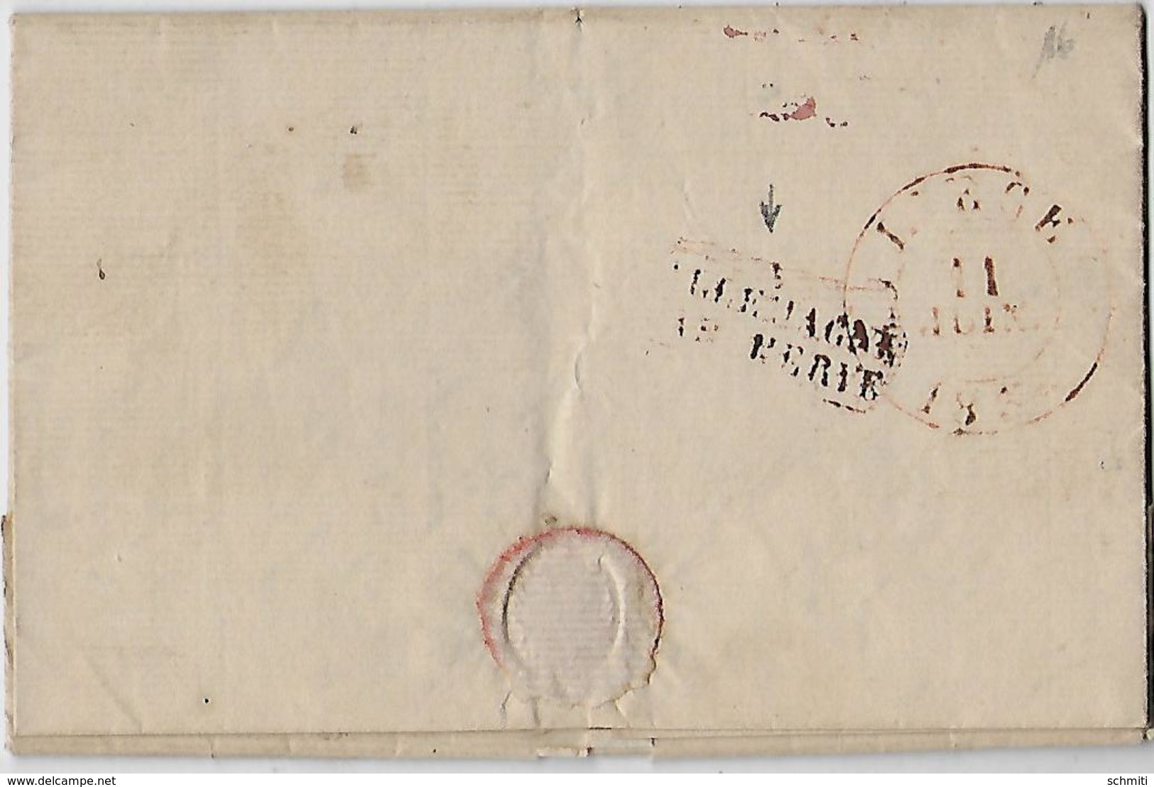 -Précurseur 1834,départ De Munster Vers Liège-Cachet ALLEMAGNE Par HERVE -Double Perception - 1830-1849 (Belgique Indépendante)