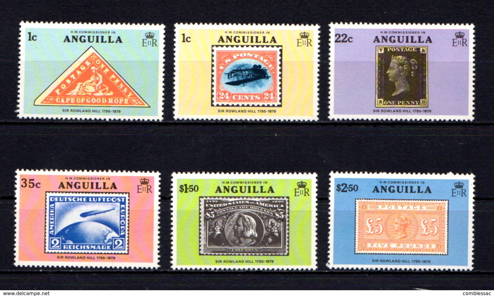 ANGUILLA    1979    Death  Centenary  Of  Sir  Rowland  Hill  Set  Of  6    MNH - Anguilla (1968-...)