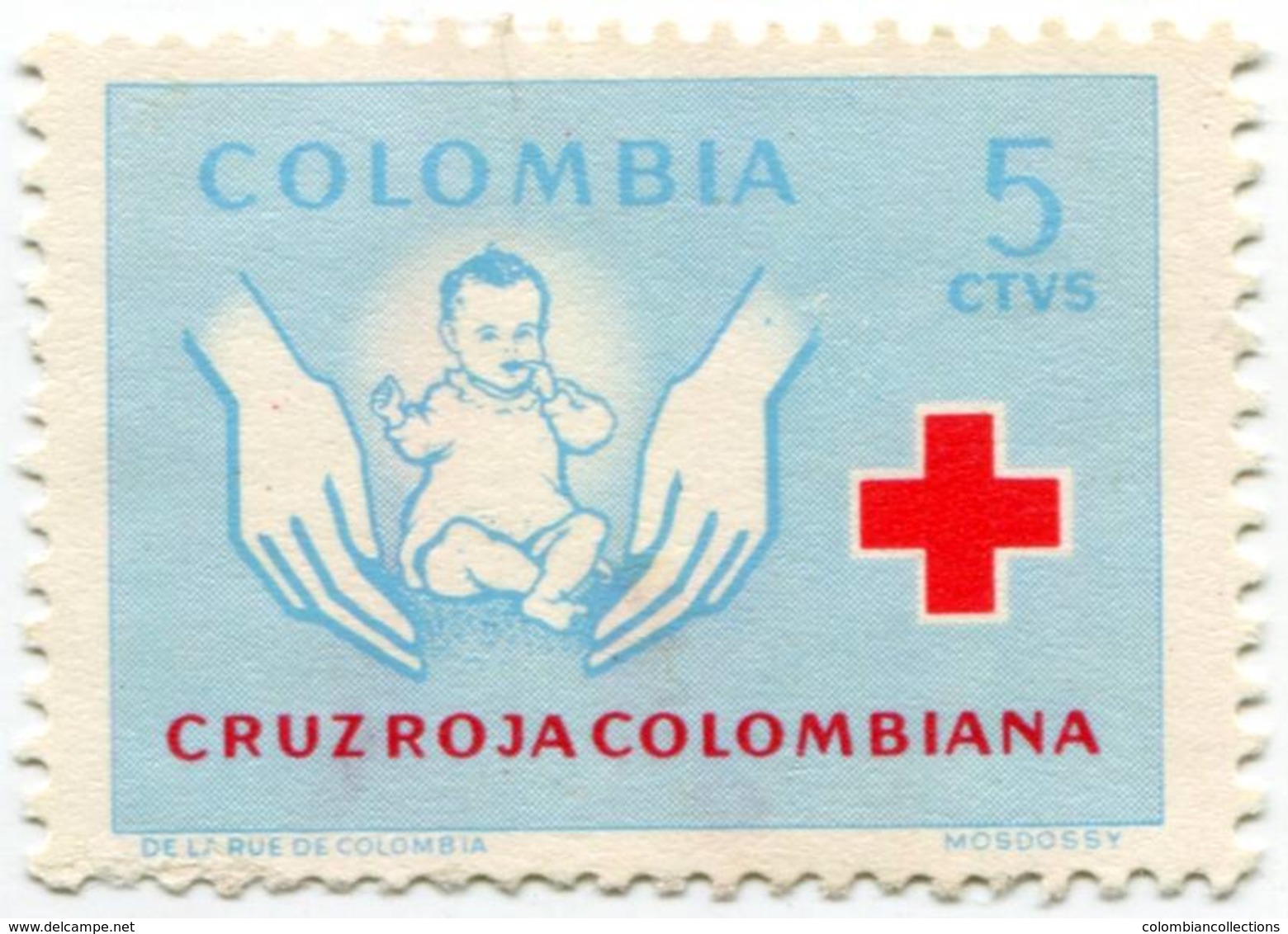 Lote CR27, Colombia, 1970, Sello, Stamp, Cruz Roja, Red Cross, Niño, Manos - Colombia