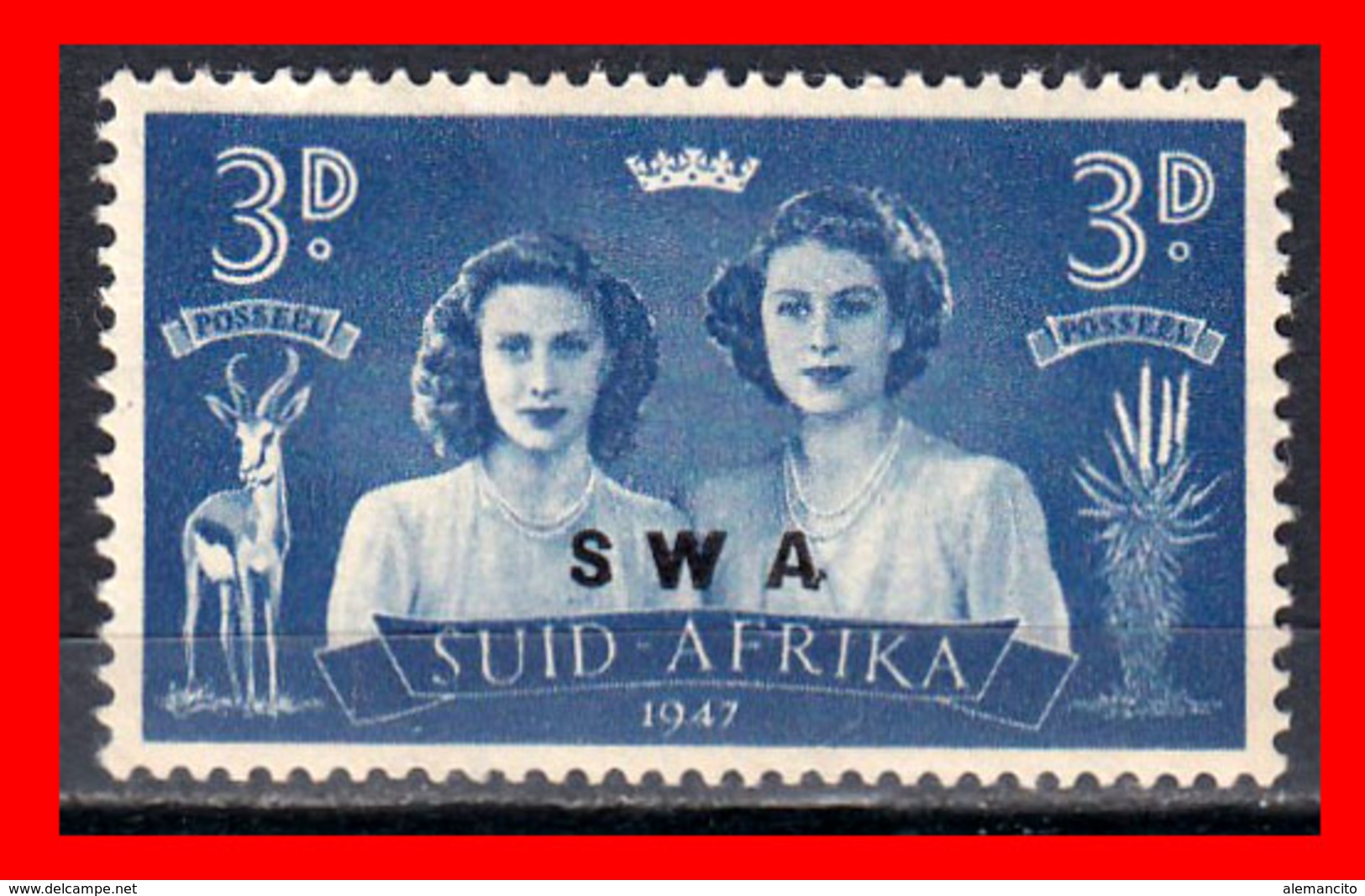 AFRICA SUID  AFRICA /  STAMP AÑO 1947PRINCESSES MARGARET ROSE AND ELIZABETH - Officials