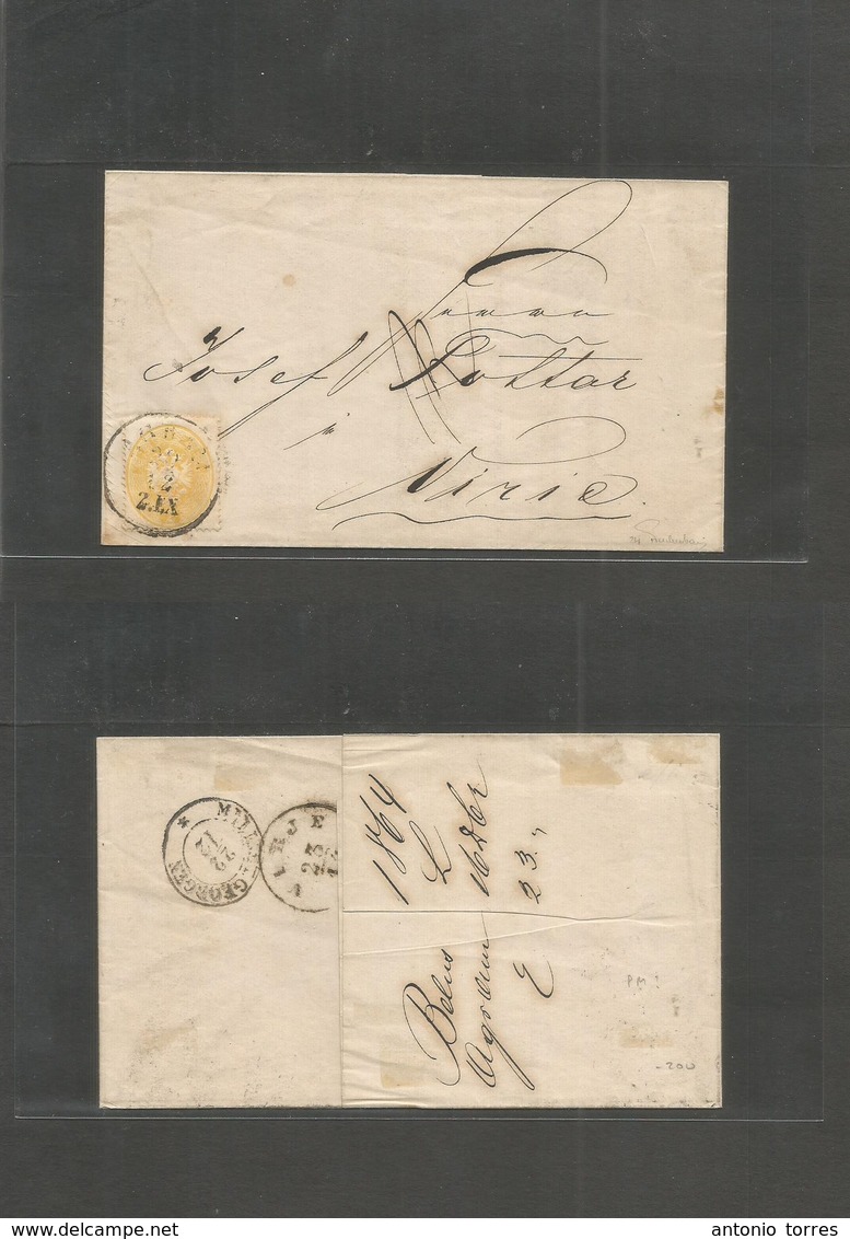 Croatia. 1864 (16 Dec) Austrian PO - Unsealed E Pm Rate. 17, Printed Matter FL Cover AGRAM (Zagreb) To Virie, 1864, 2kr  - Kroatië