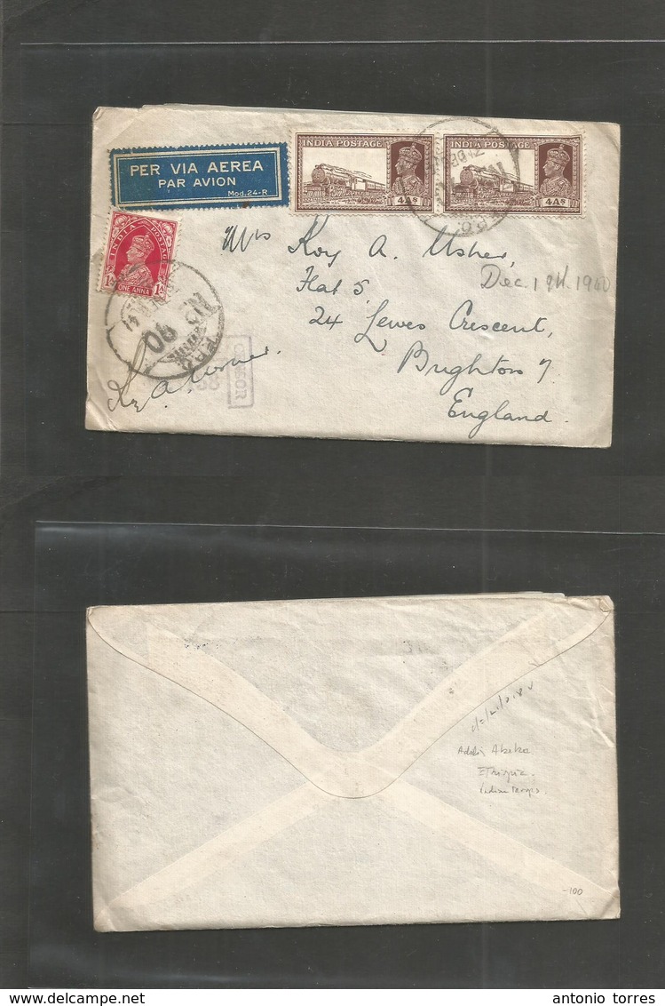 Ethiopia. 1941 (31 Dec) Indian Troops In Addis Abeba Multifkd Envelope Airmail "Nº 90" FPO With Contains, Addressed To U - Ethiopië