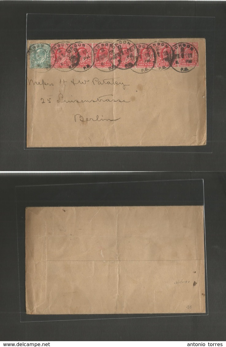 Great Britain - Xx. 1902 (Feb 2) London - Germany, Berlin. Multifkd Envelope At 7 1/2d Rate, Provisional Cds. - ...-1840 Vorläufer