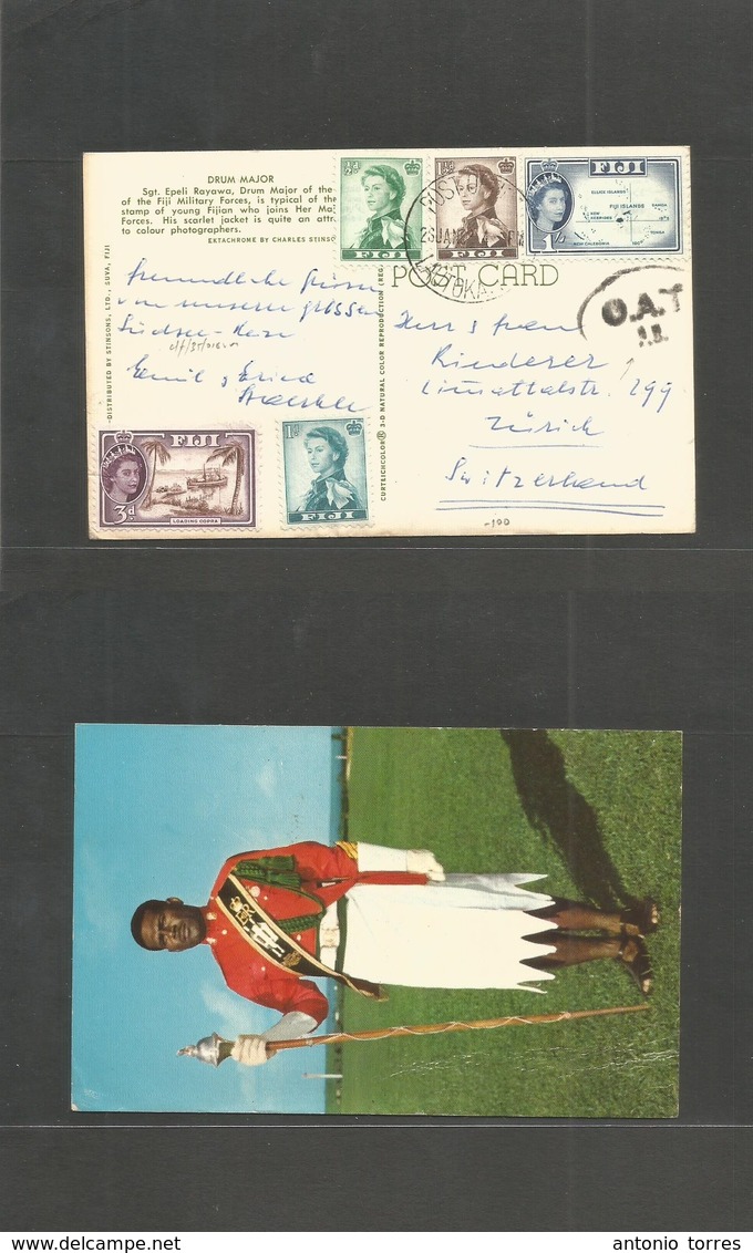 Bc - Fiji. 1962 (28 Jan) Lantoka - Switzerland, Zürich. OAT Air Fkd Envelope. Fine Oval Cachet Late Usage Scarce Origin. - Andere & Zonder Classificatie