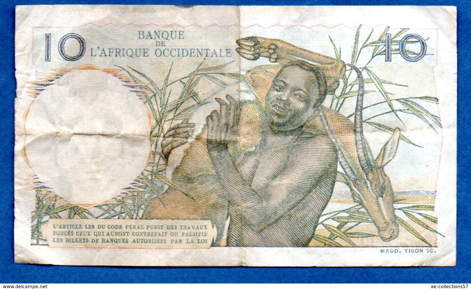 Afrique Occidentale  -  10 Francs 21/11/1953  --  état  TB - États D'Afrique De L'Ouest