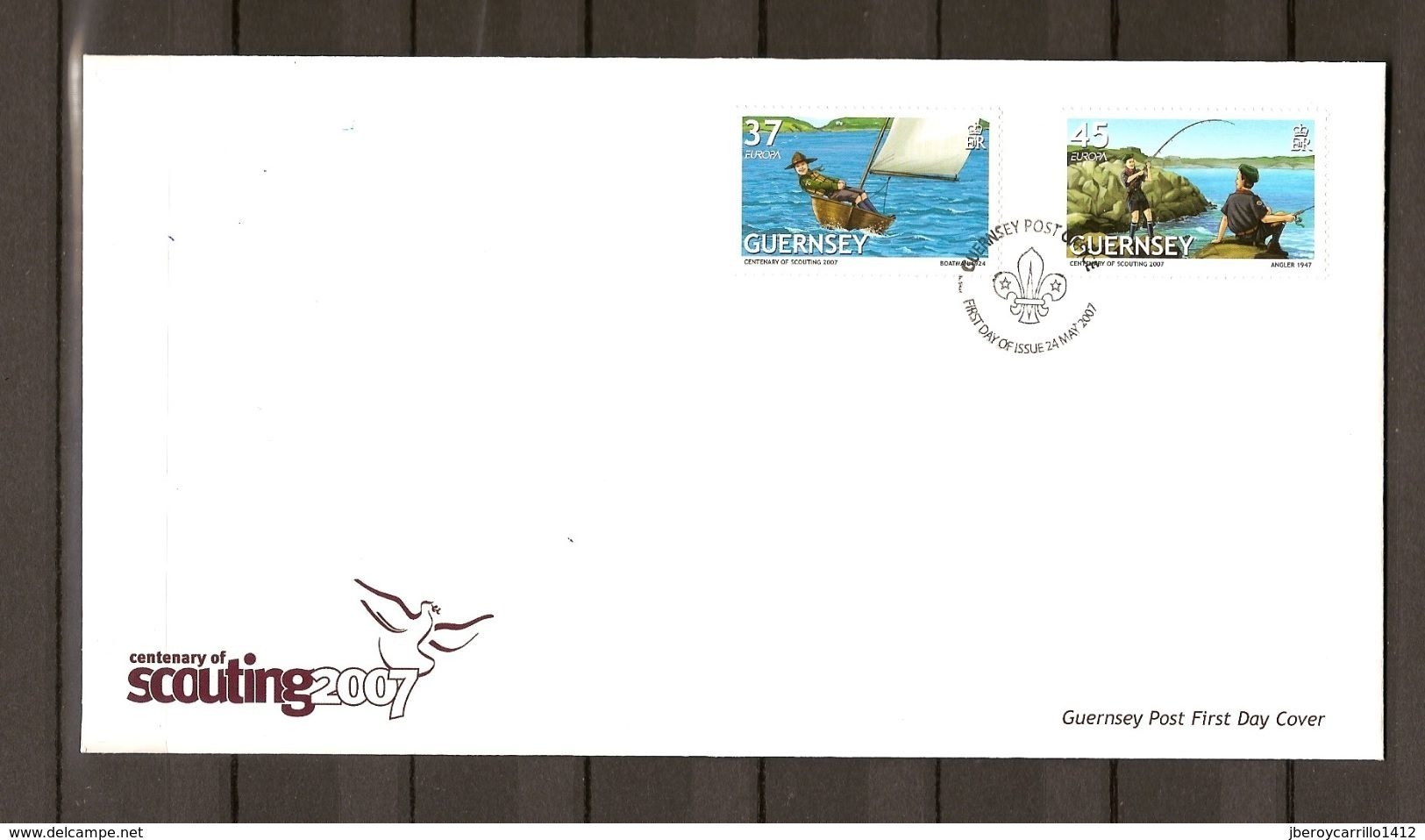 GUERNSEY - EUROPA  2007-" A CENTENARY SCOUT -EUROPA-CEPT"- FDC De La SERIE 2 V. - 2007