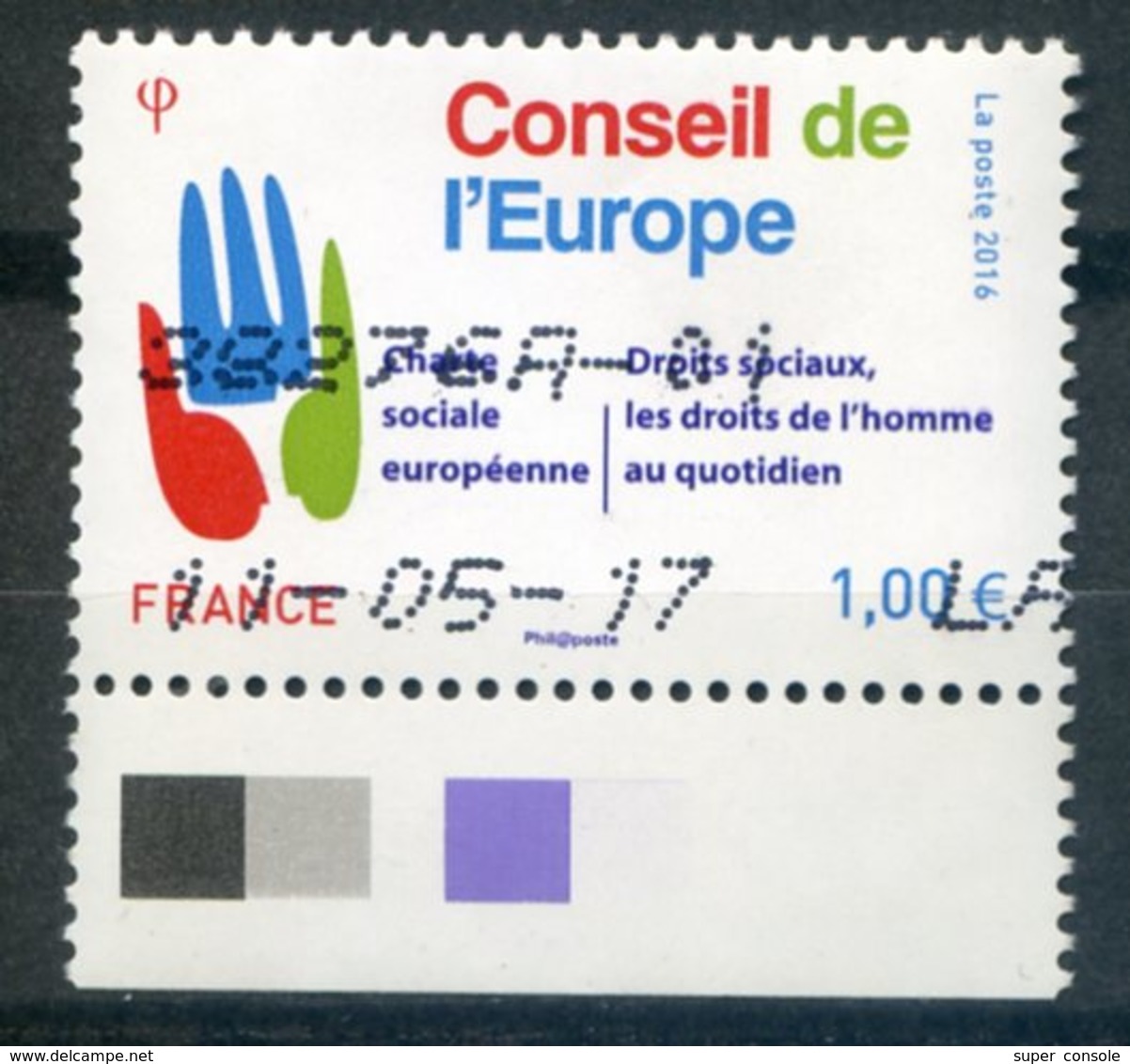 FRANCE   2016   Conseil De L'Europe   Droits Spéciaux   Oblit / Used - Gebraucht