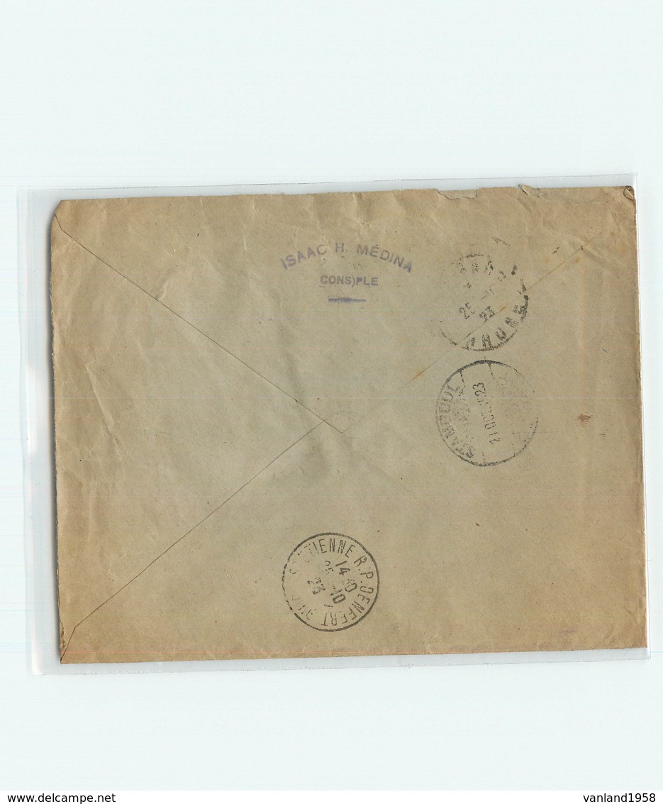 Lettre Recommandée  De TURQUIE-  Voyagée De Contantinople à St Etienne En 1923 - Briefe U. Dokumente