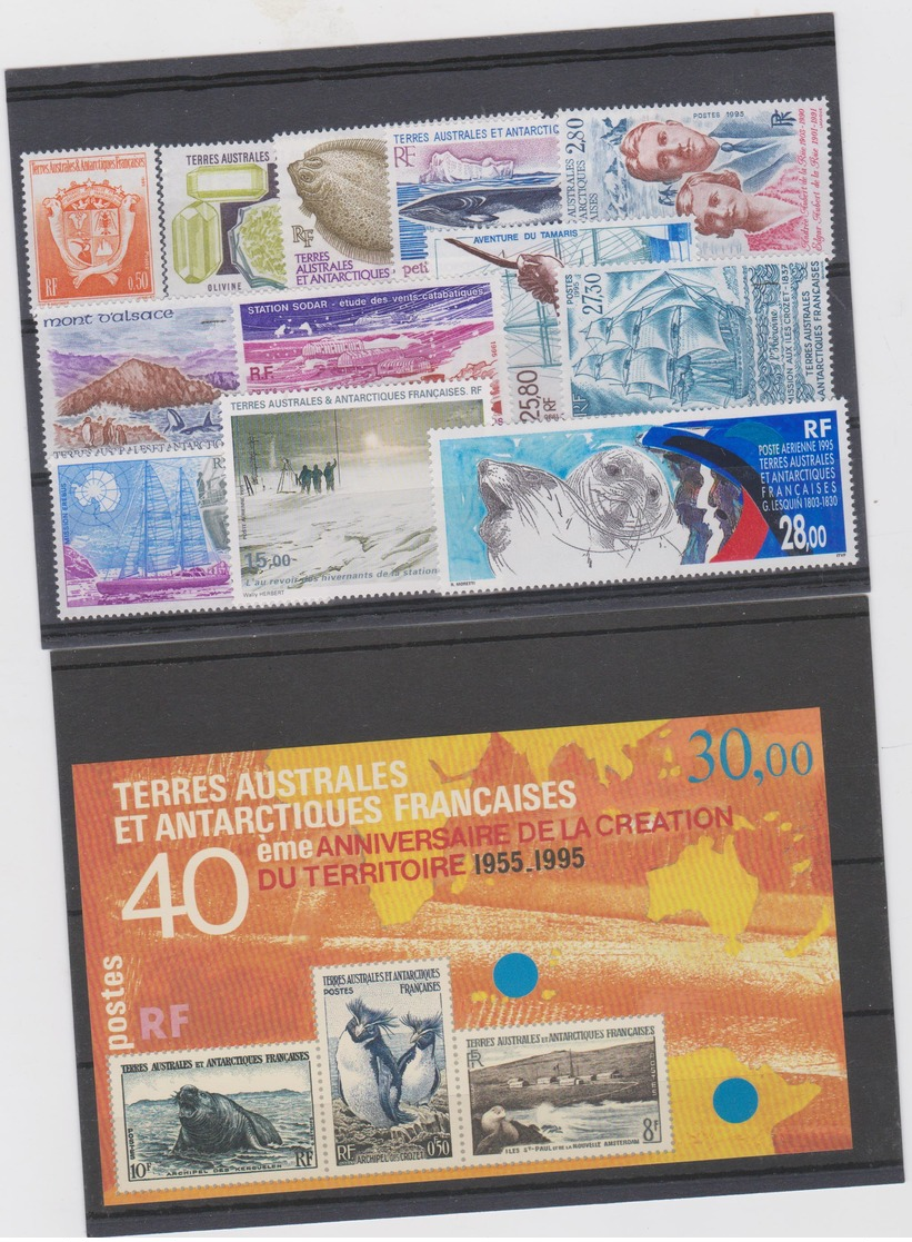 TAAF Année 1995 Compléte 12 T + 1 Bloc Feuillet Neufs Xx N°YT 194 à 202  PA 134 à 136 BF2 - Unused Stamps