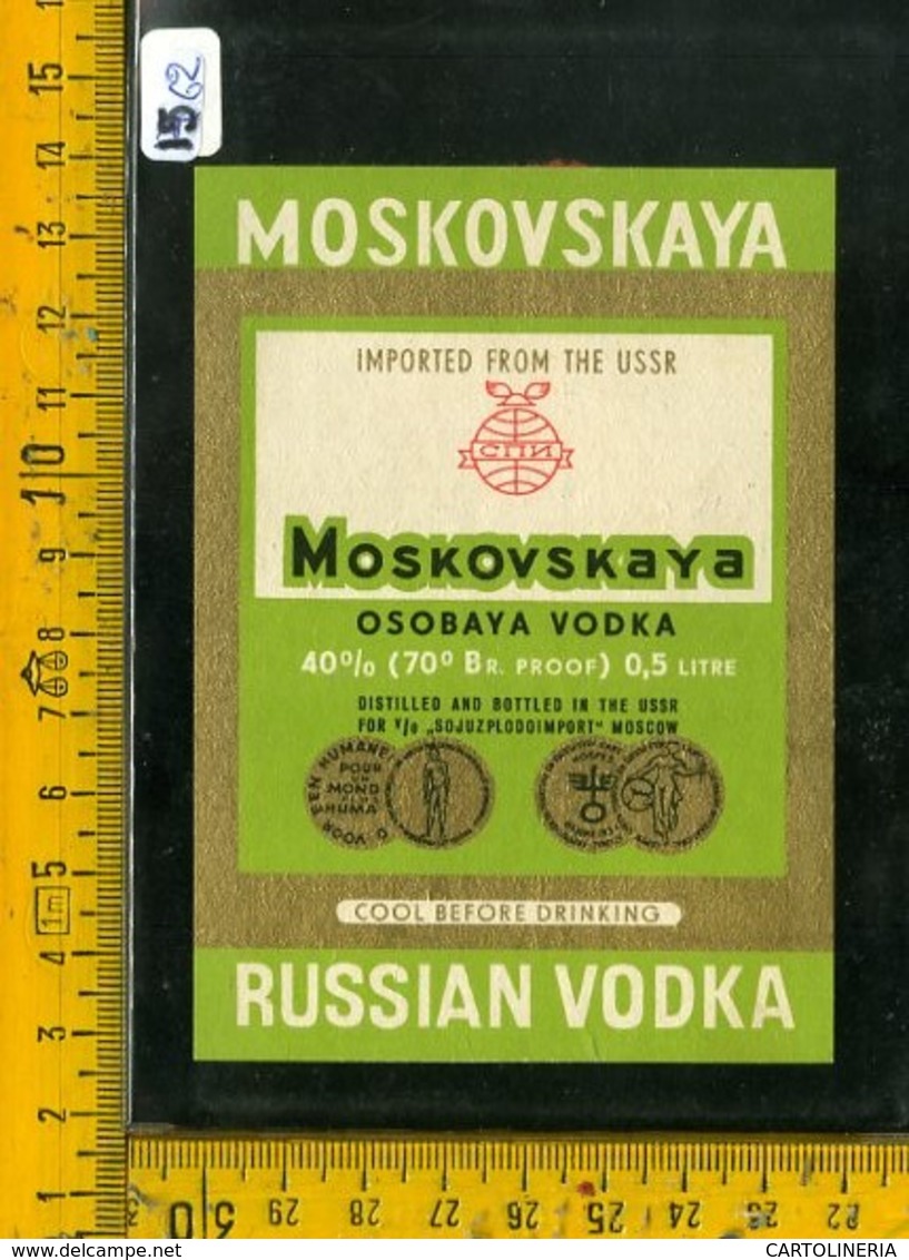 Etichetta Vino Liquore Vodka Moskovskaya Russian - Other & Unclassified