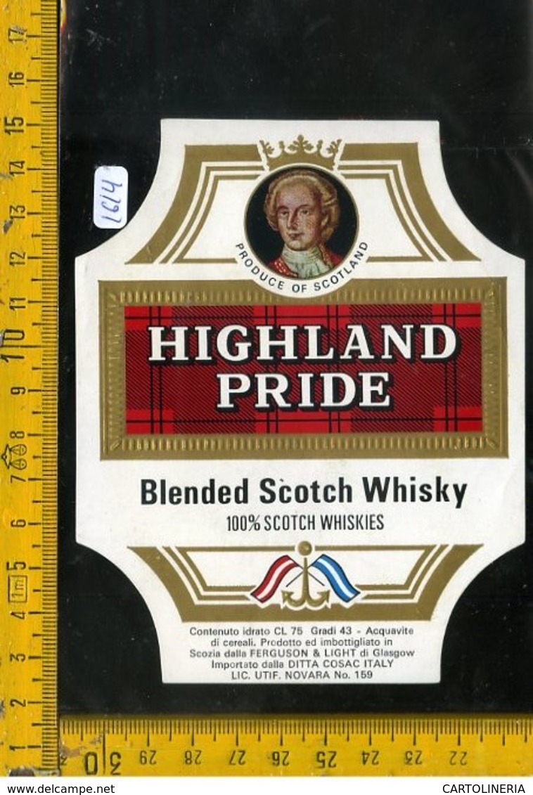 Etichetta Vino Liquore Scotch Whisky Highland Pride Scotland - Other & Unclassified