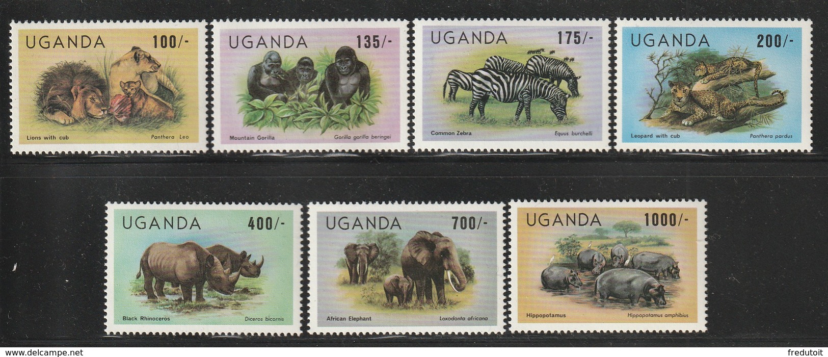 OUGANDA - N°343/9 ** (1983) Faune Africaine - Uganda (1962-...)