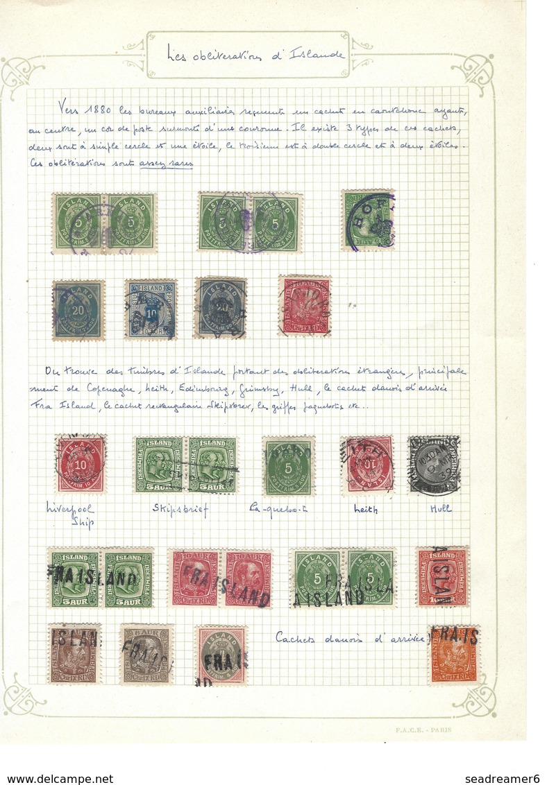 Iceland Islande 1900/1915 26 Stamps  RARE And Foreigns Cancelations !! Rares Oblitérations Locales & étrangères - Oblitérés
