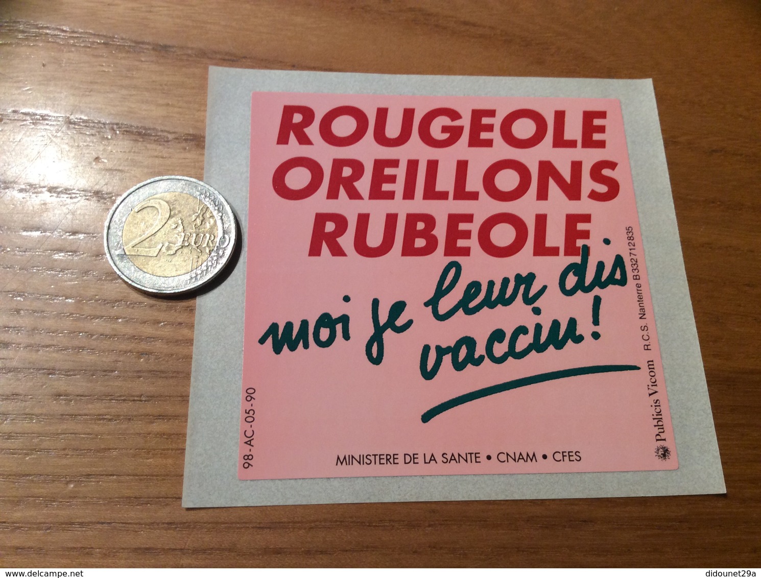 AUTOCOLLANT, Sticker «ROUGEOLE OREILLONS RUBEOLE - Moi Je Leur Dis Vaccin» - Autocollants