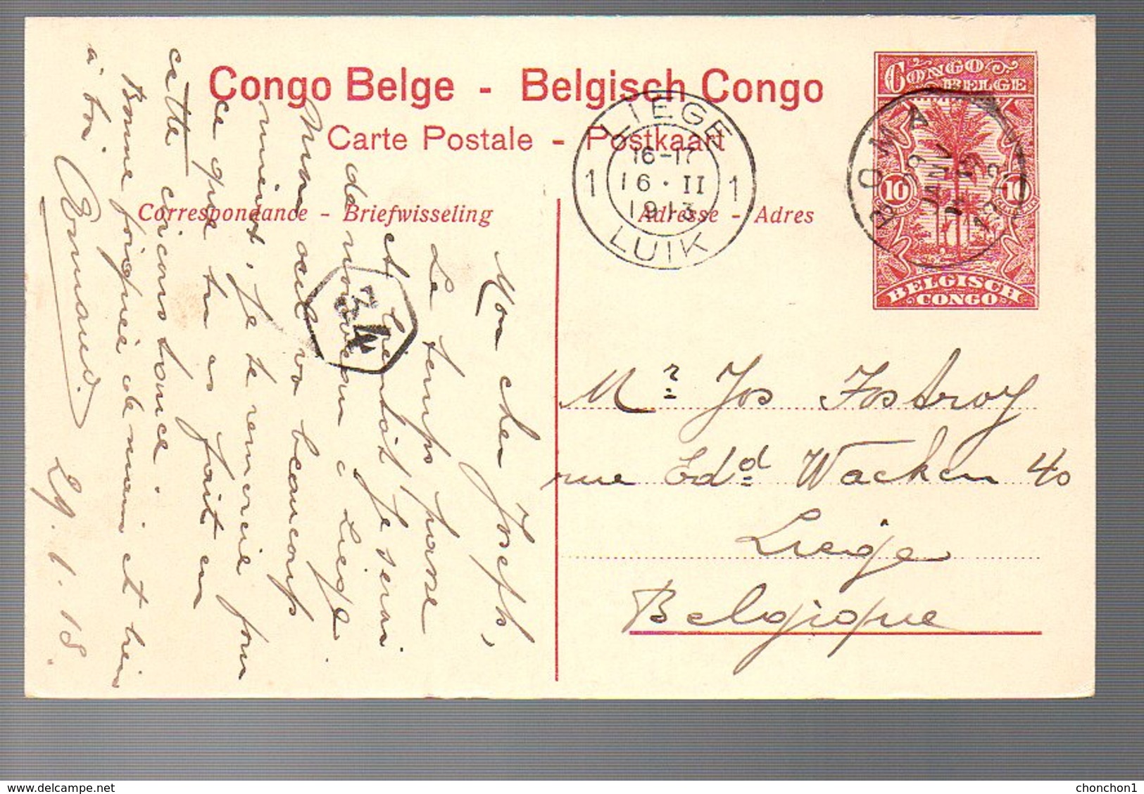 CONGO - ENTIER STIBBE 43 - VUE 12 - BOMA 1913   TTB   - PL8 - Postwaardestukken
