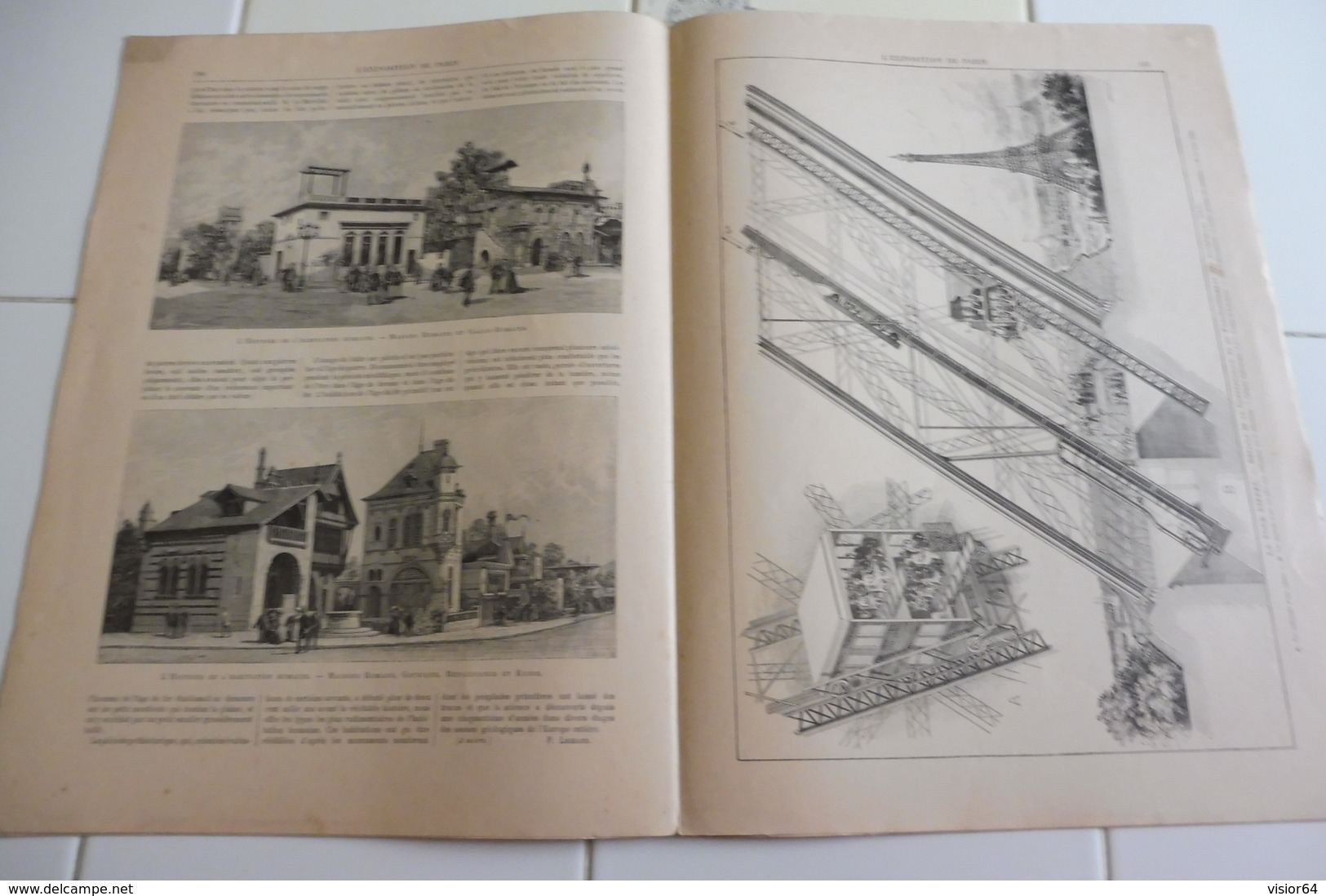 L'EXPOSITION DE PARIS-25 MAI 1889-LA TOUR EIFFEL DETAIL CONSTRUCTION ET FONCTIONNEMENT-PLAN DE L'EXPOSITION - 1850 - 1899