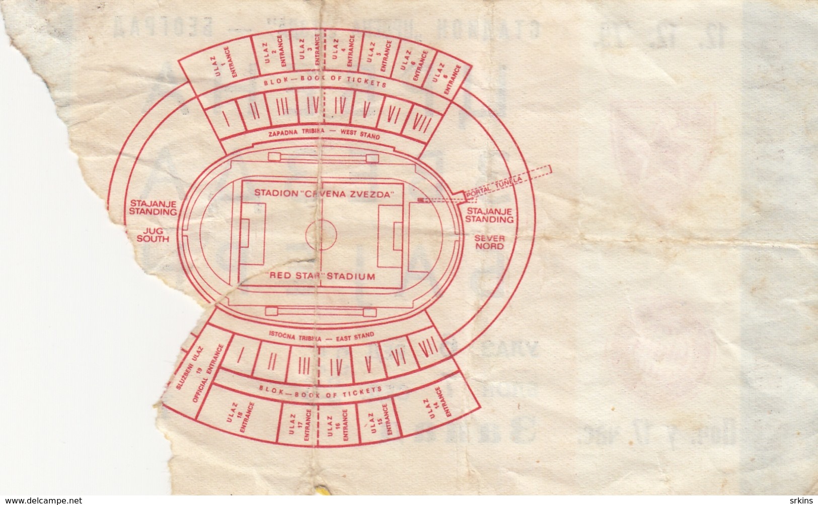 Ticket FC Red Star Crvena Zvezda Belgrade Serbia  FC Bayern Munich Munchen Germany 1979. Fc Football Match UEFA - Tickets D'entrée