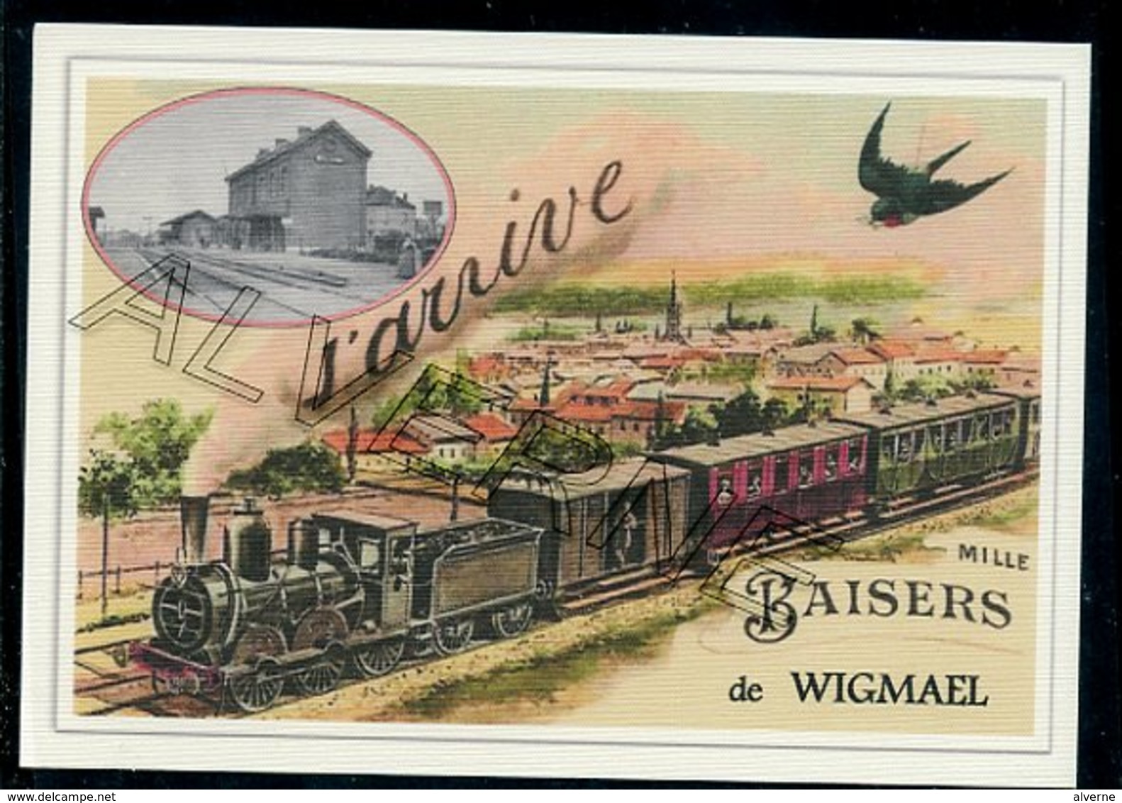 WIGMAEL   .....  2 Cartes Souvenirs Gare ... Train  Creations Modernes Série Limitée - Leuven