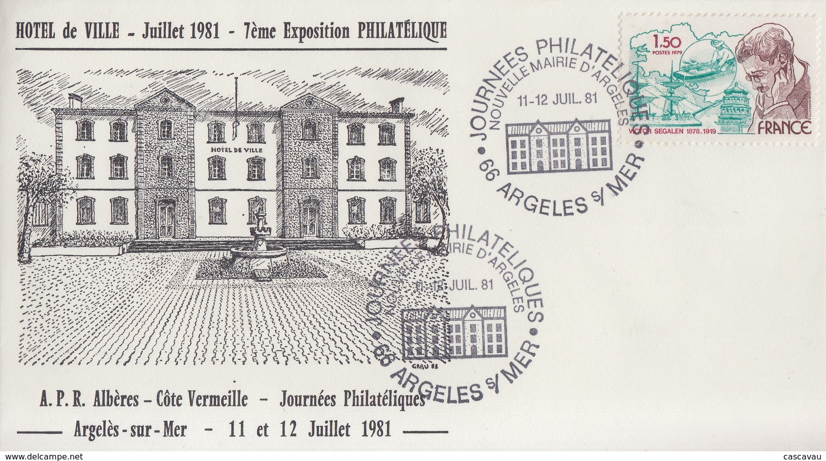 Enveloppe   FRANCE  7éme  Exposition  Philatélique   ARGELES  SUR  MER   1981 - Esposizioni Filateliche