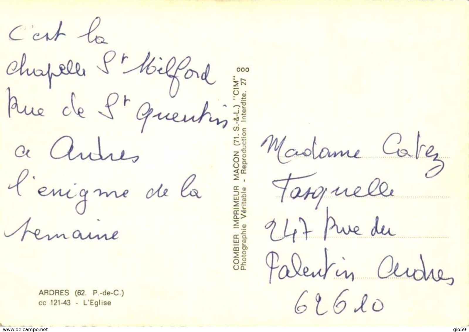 62 ARDRES - L'EGLISE  / A 352 - Arques