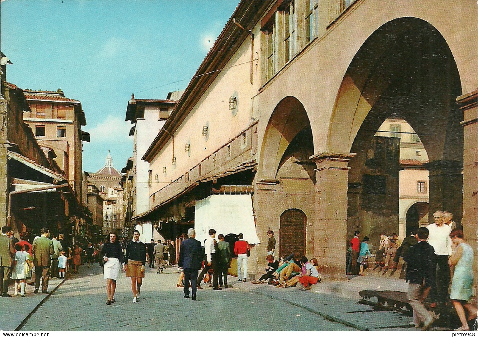 Firenze (Toscana) Negozi/Botteghe Sul Ponte Vecchio, Animata, On The Old Bridge, Sur Le Vieux Pont - Firenze