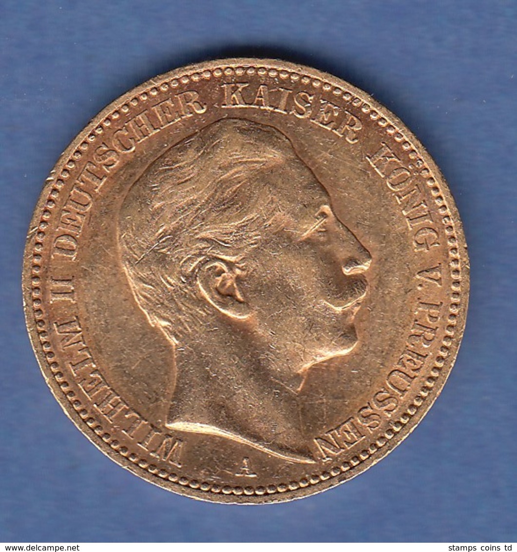 Goldmünze Preußen Wilhelm II. 20 Mark A 1902.  7,98g 900er Gold. - Sonstige & Ohne Zuordnung