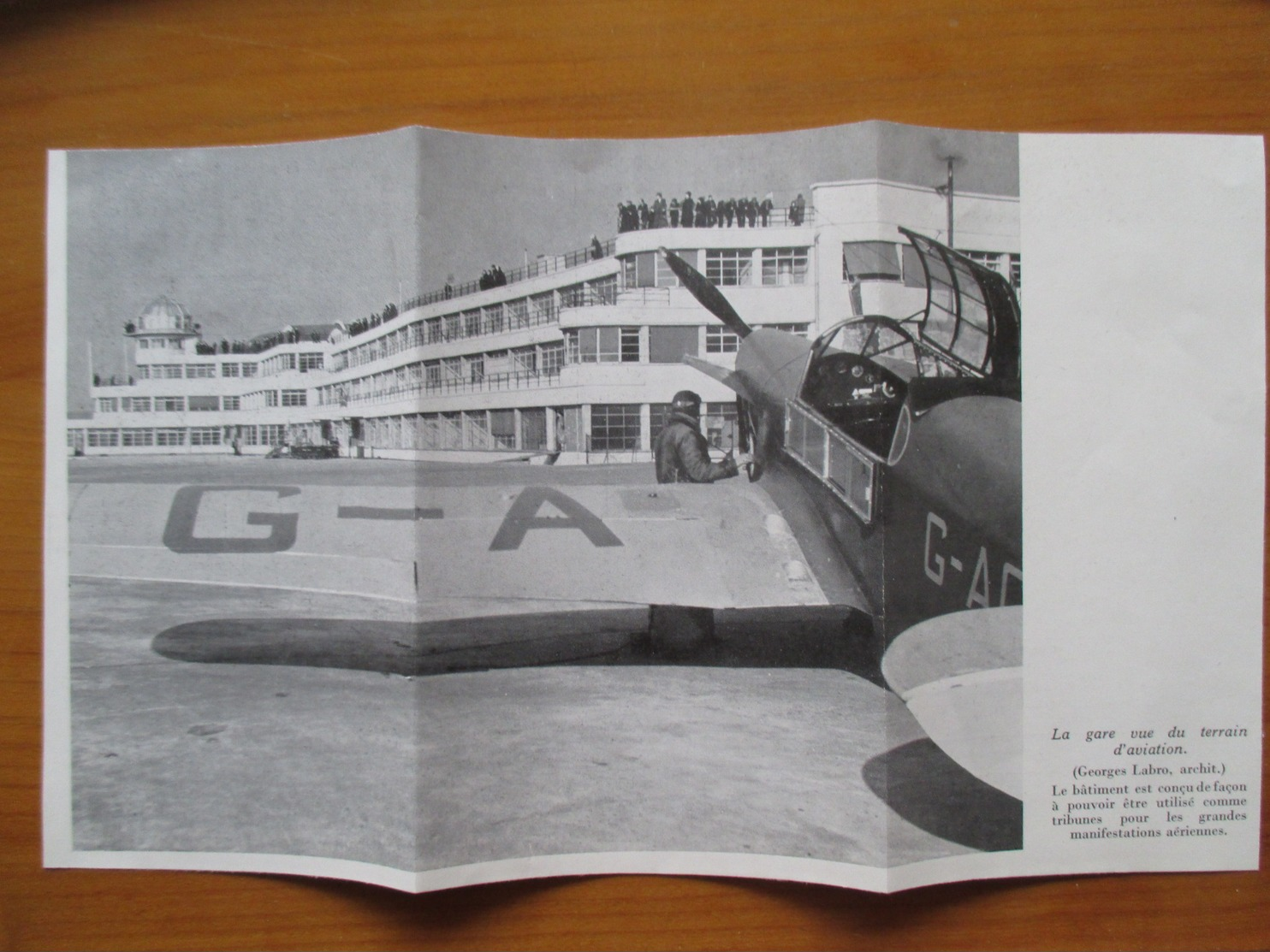 1938 LE BOURGET - Terrain D'aviation  - Coupure De Presse Originale (Encart Photo) - Historical Documents