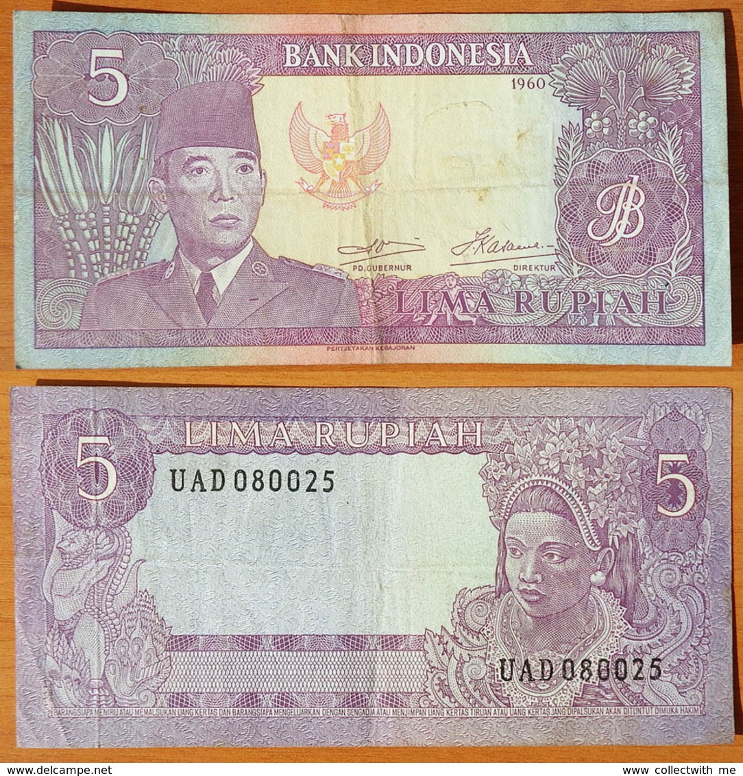 Indonesia 5 Rupiah 1960 VF Crispy - Indonésie