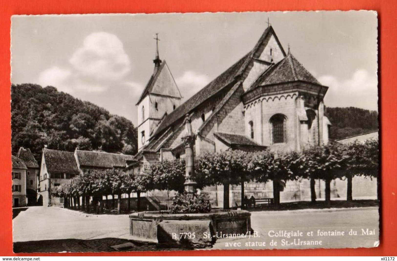 TRN-15 Saint-Ursanne Collégiale Et Fontaine.  Circulé. Boss B 7795 - Saint-Ursanne