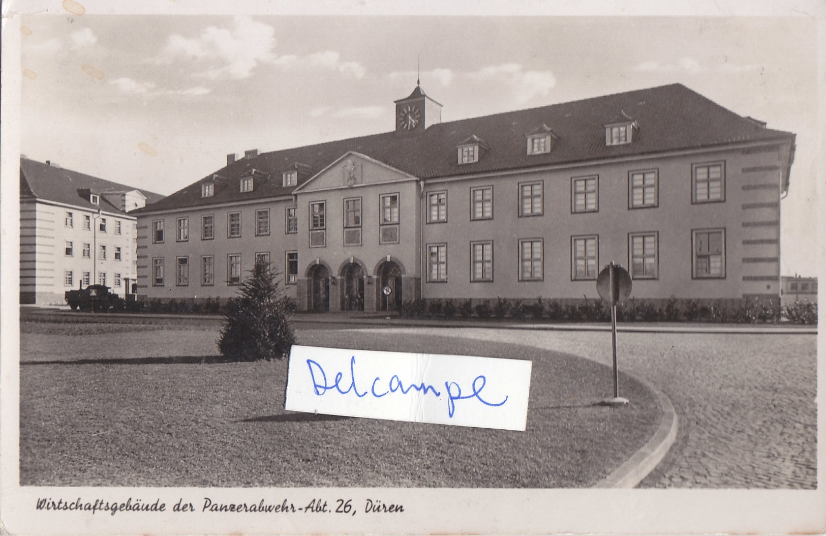 Postkarte Düren Wirtschaftsgebäude Der Panzerabwehr Abt.26 Division Brandenburg 1944 Wehrmacht - Dueren