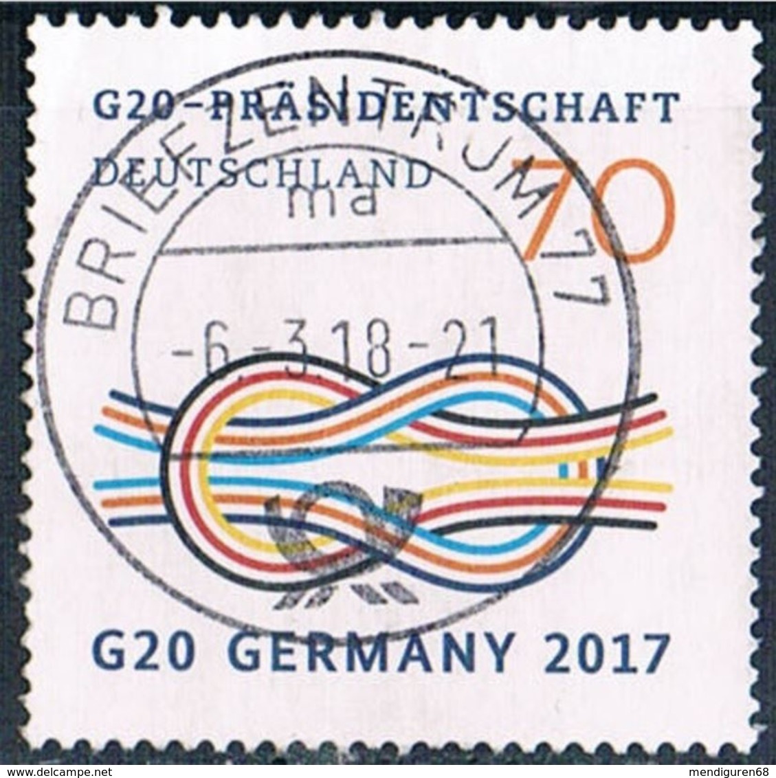 ALLEMAGNE ALEMANIA GERMANY DEUTSCHLAND BUND 2017 G-20 PRÄSIDENTSCHAFT USED MI 3291 YV 3080 - Gebraucht