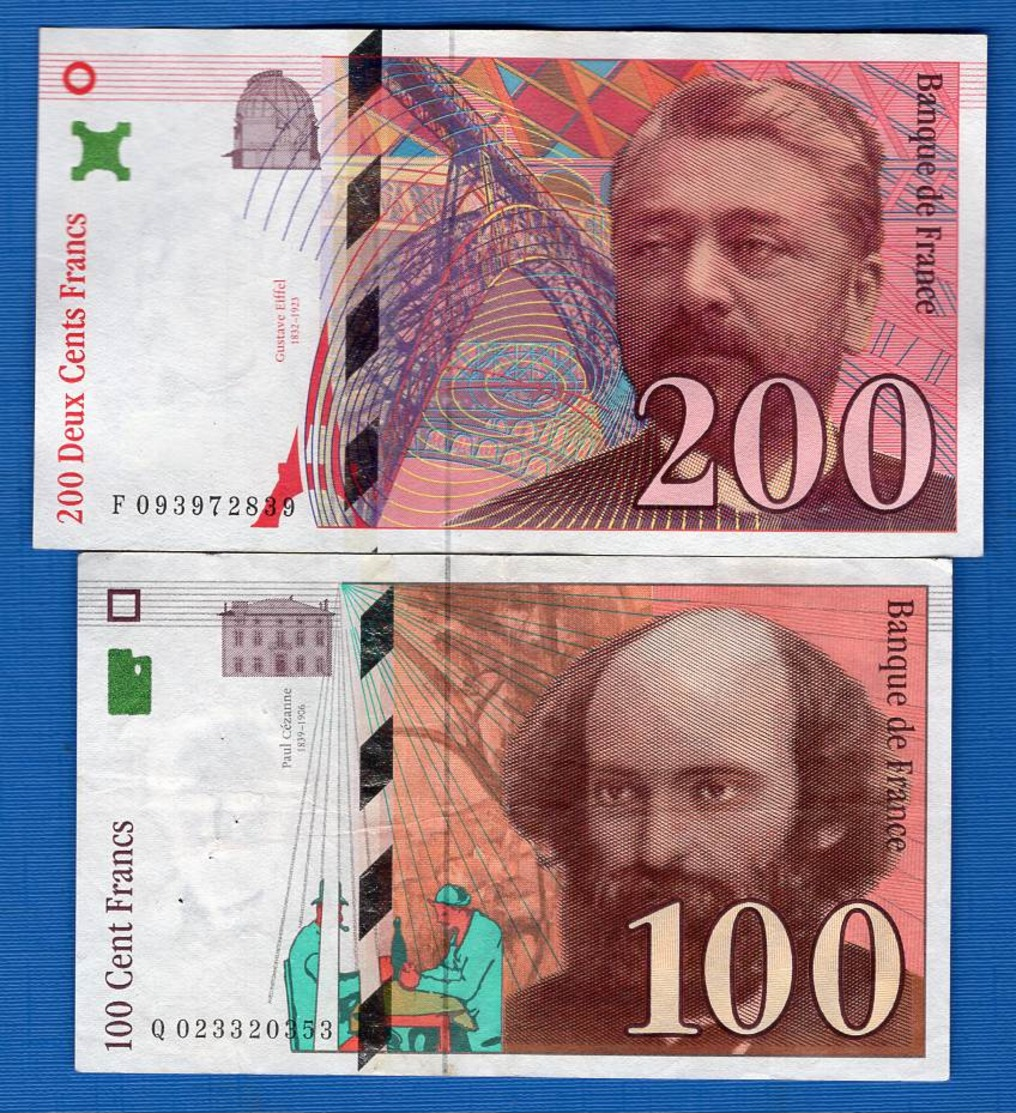 2  Billets - 200 F 1995-1999 ''Eiffel''