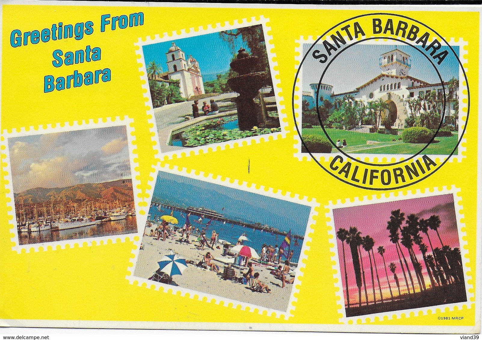 USA - Californie - Santa Barbara : Greetings From Santa Barbara - Santa Barbara