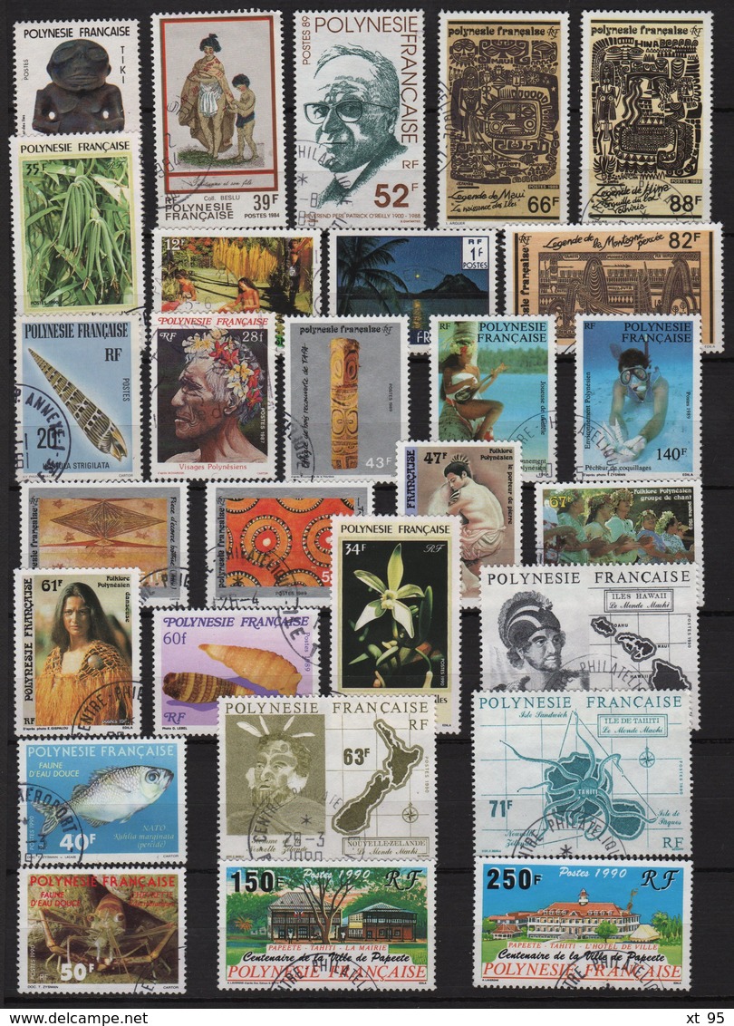 Polynesie - Collection De Timbres Obliteres Des Origines Aux Annees 2000 (TB) - Cote +285€ - Voir Scan - Collections (sans Albums)