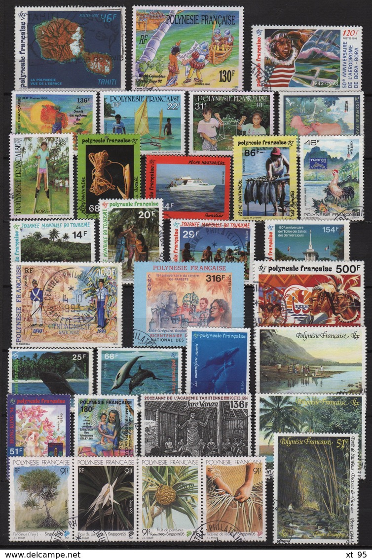 Polynesie - Collection De Timbres Obliteres Des Origines Aux Annees 2000 (TB) - Cote +285€ - Voir Scan - Collections (sans Albums)