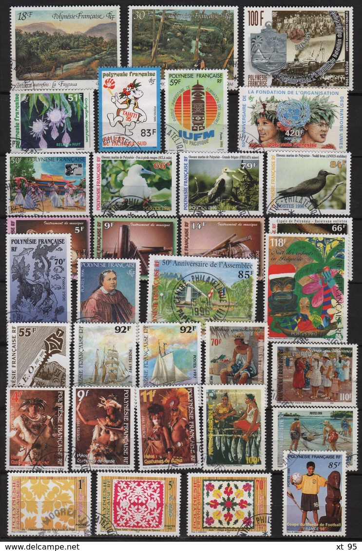 Polynesie - Collection De Timbres Obliteres Des Origines Aux Annees 2000 (TB) - Cote +285€ - Voir Scan - Collections (sans Albums)