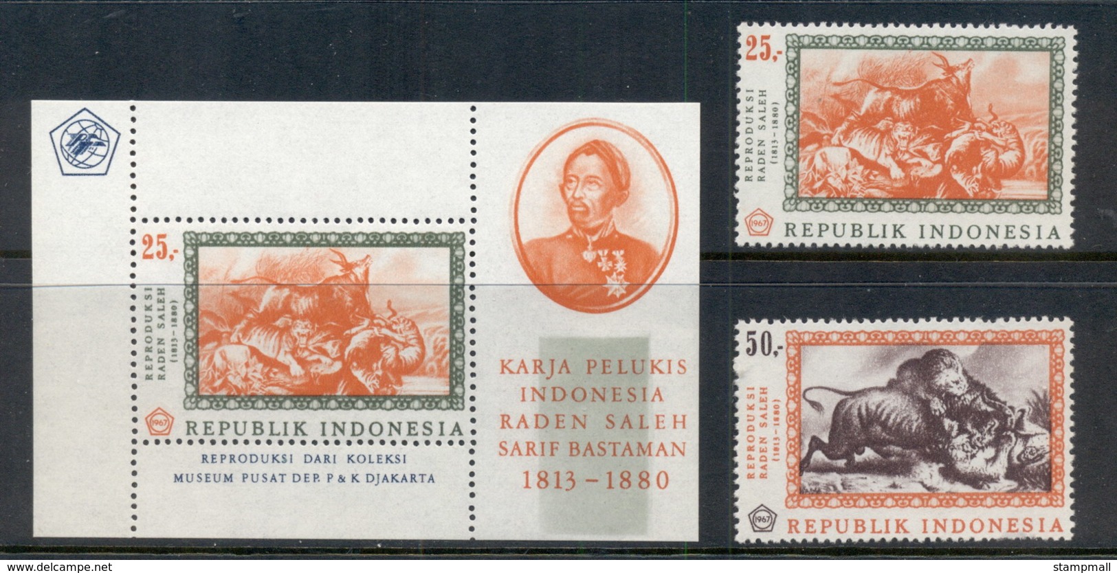 Indonesia 1967 Indonesian Painter Raden Saleh + MS MUH - Indonesia