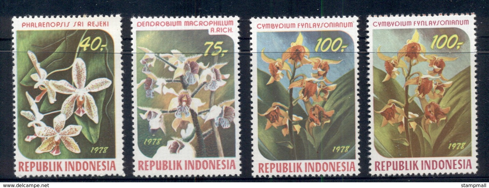 Indonesia 1978 Flowers Orchids MUH - Indonesia