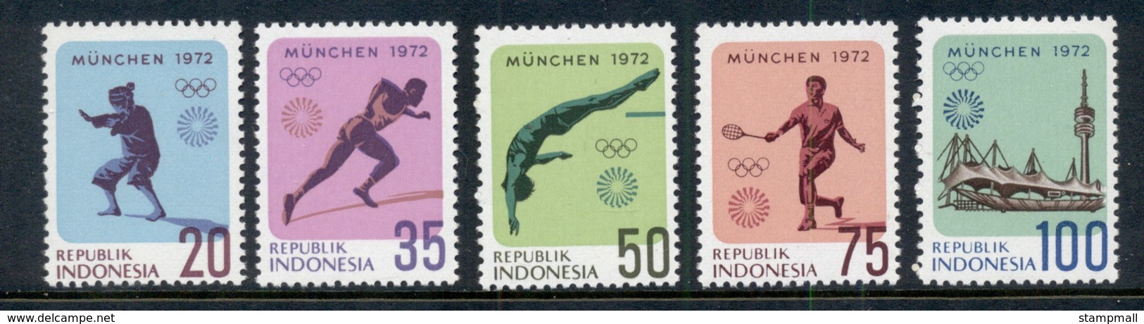 Indonesia 1972 Summer Olympics Munich MUH - Indonesia