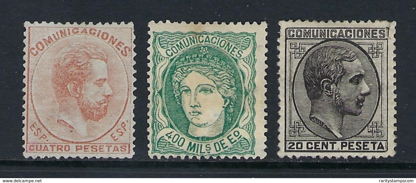 ESPAÑA 1870 /1878 Nº 110 ,128 & 193 - Unused Stamps