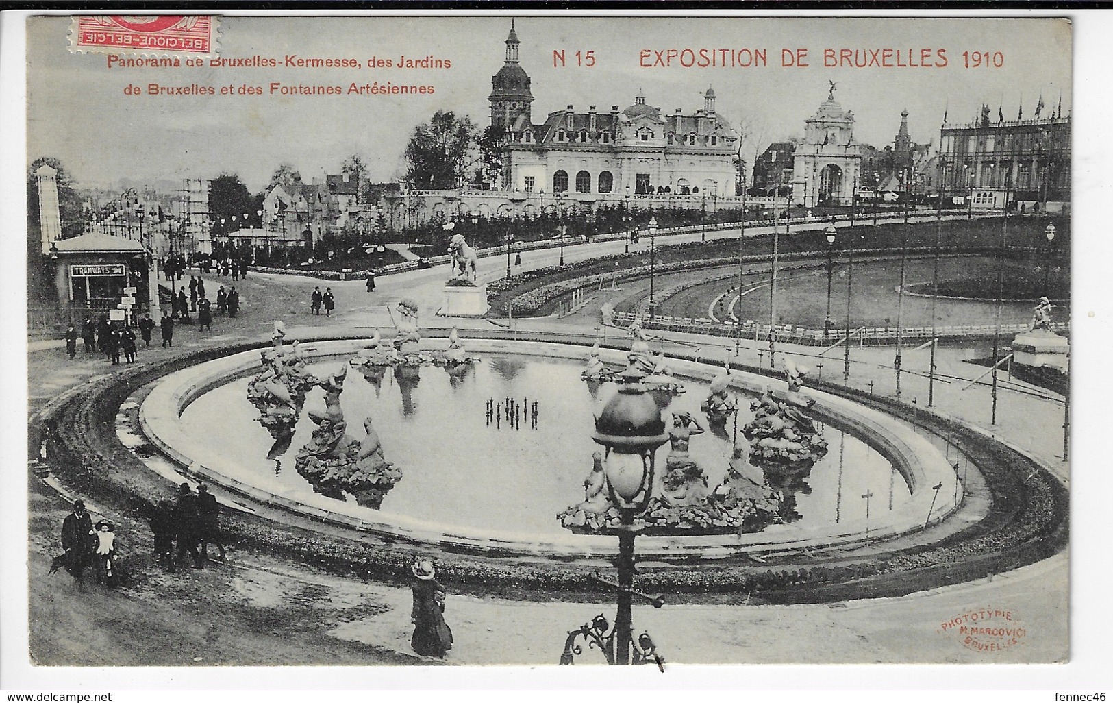 BELGIQUE - Exposition De BRUXELLES - 1910 - Panorama De Bruxelles Kermesse, Des Jardins De Bruxelles Et Des Fontain(Q93) - Universal Exhibitions