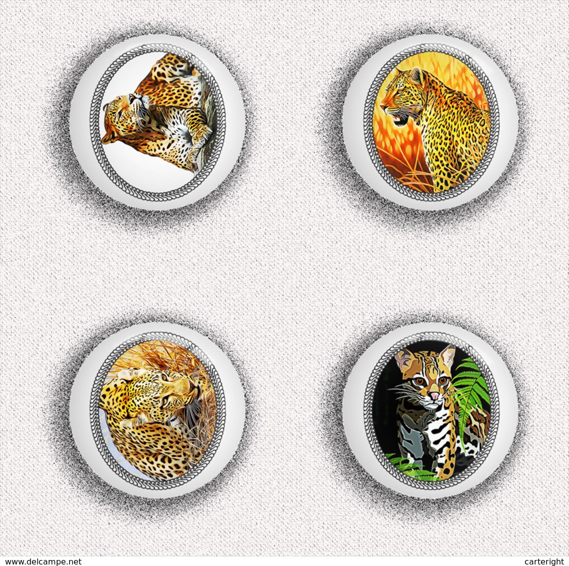 35 X Leopard BADGE BUTTON PIN SET 1 (1inch/25mm Diameter) - Tiere