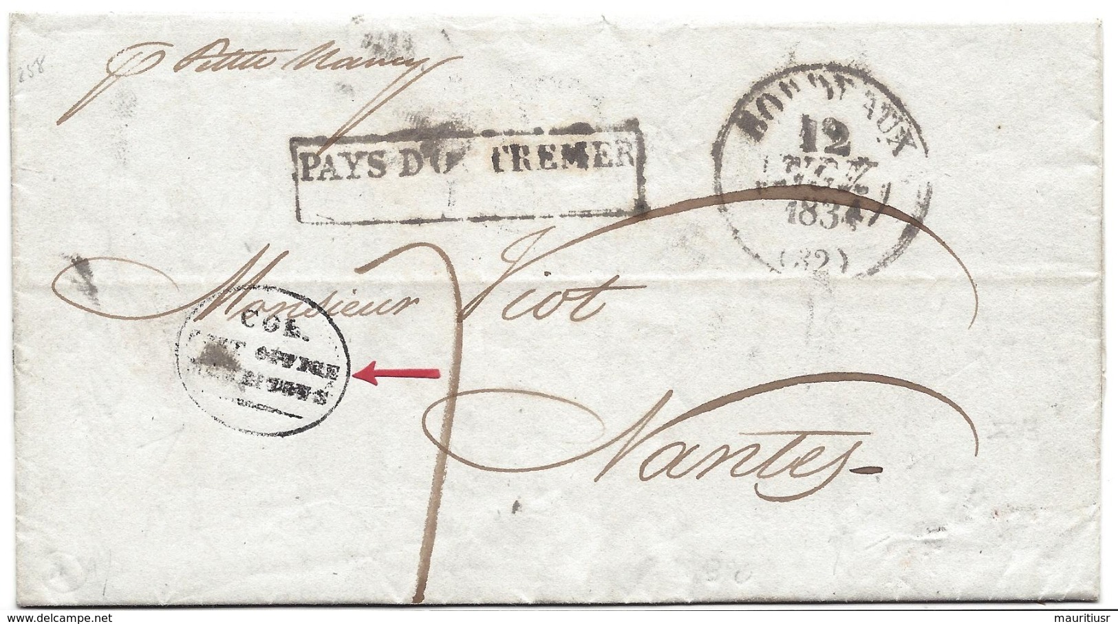 MAURITIUS, ILE MAURICE, Entier 1834 MAURITIUS POST OFFICE - Mauritius (...-1967)