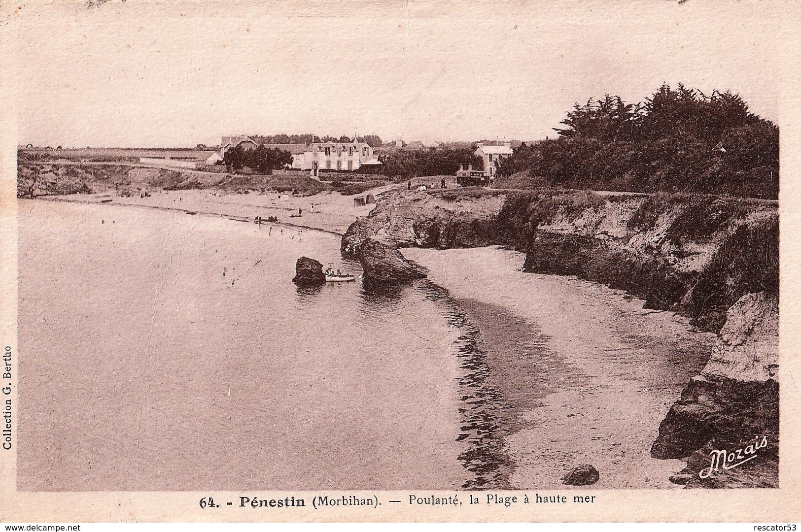 Rare Cpa Pénestin Poulanté La Plage à Haute Mer - Pénestin