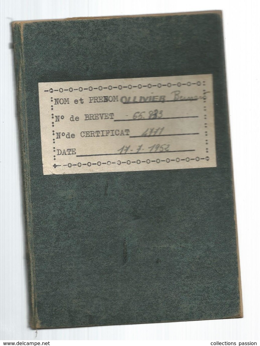 carnet de stage de parachutistes,militaria,  commandos parachutistes , 9 scans, 1952, frais fr 3.75 e