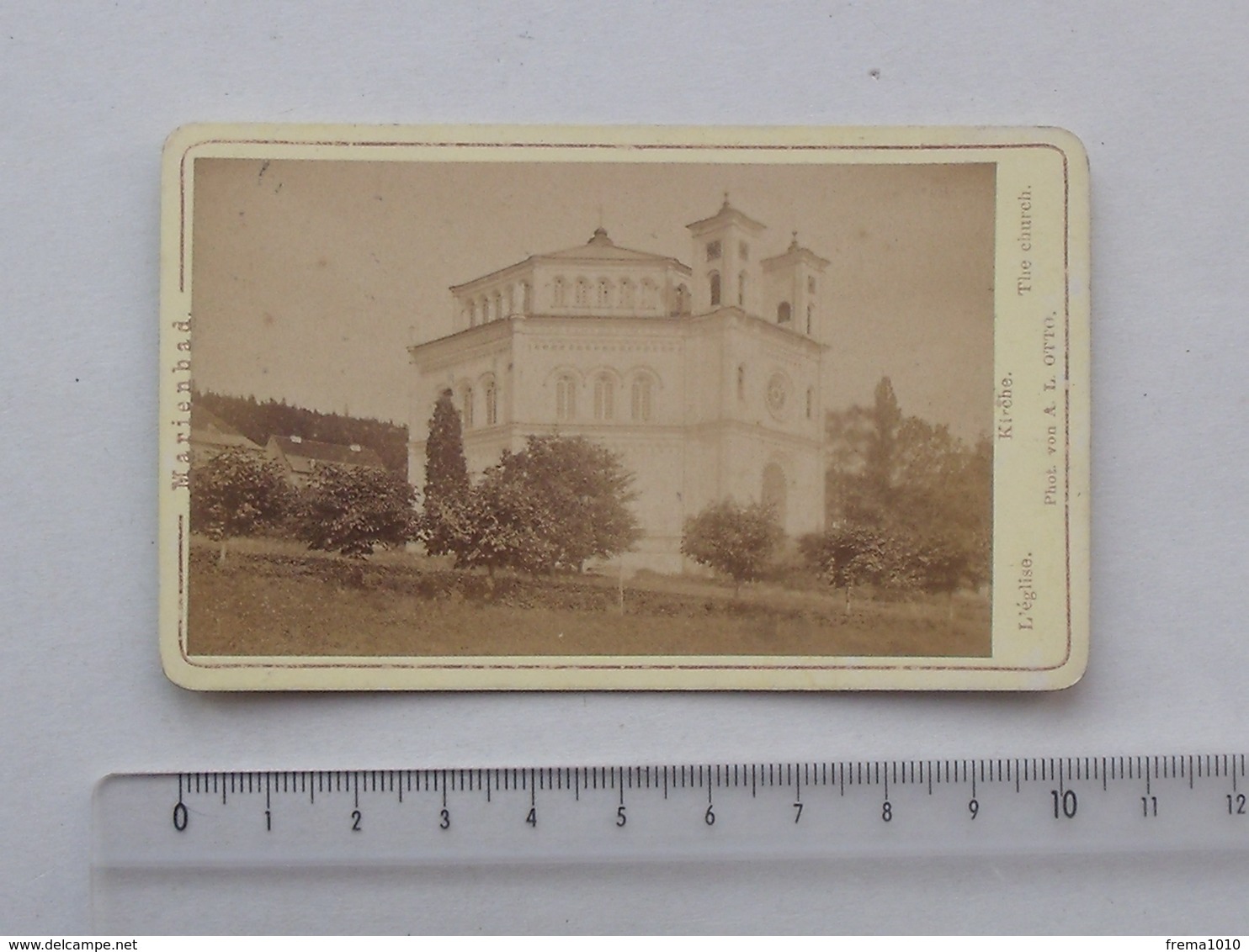 PHOTO ANCIENNE ORIGINALE: MARIENBAD (République Tchèque) L'EGLISE - Photographe VON A. L. OTTO - Anciennes (Av. 1900)