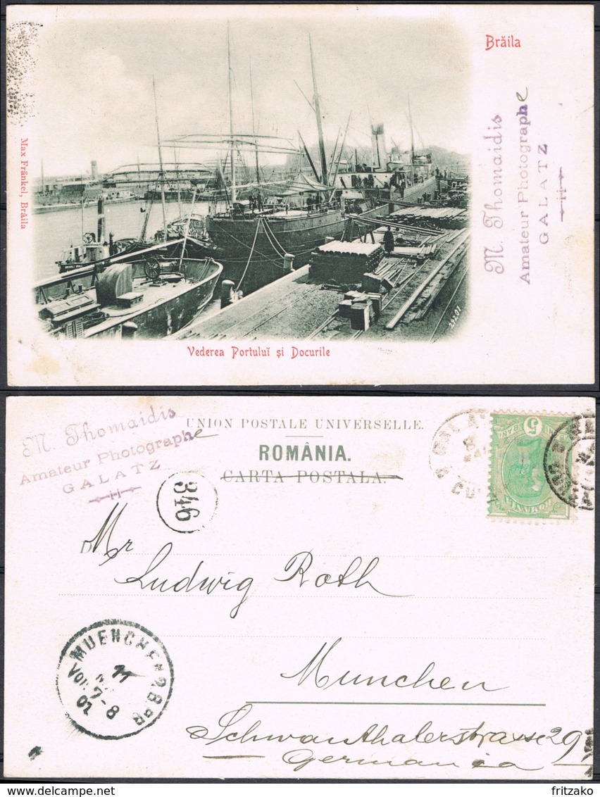 Cpa, BRAILA, Vederea Portului Si Docurile, Gel. 1901 - Roemenië