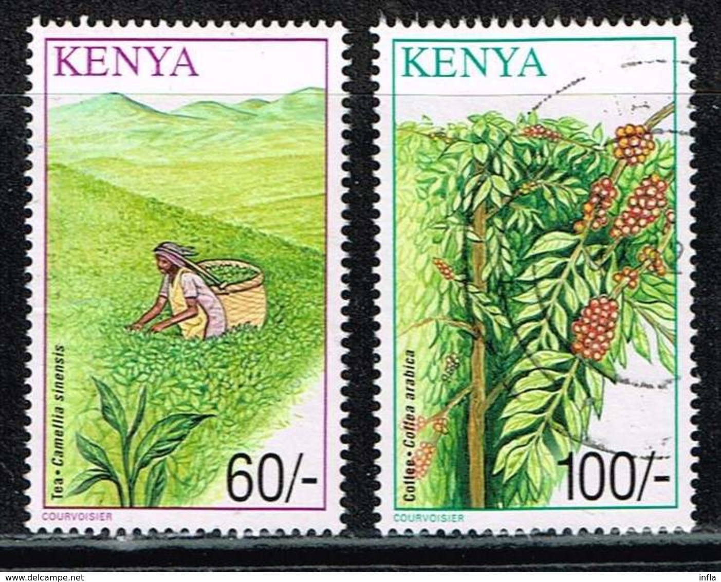 Kenia 2001, Michel# 757 + 759 O Tea (Camellia Sinensis)/ Coffee (Coffea Arabica) - Kenia (1963-...)