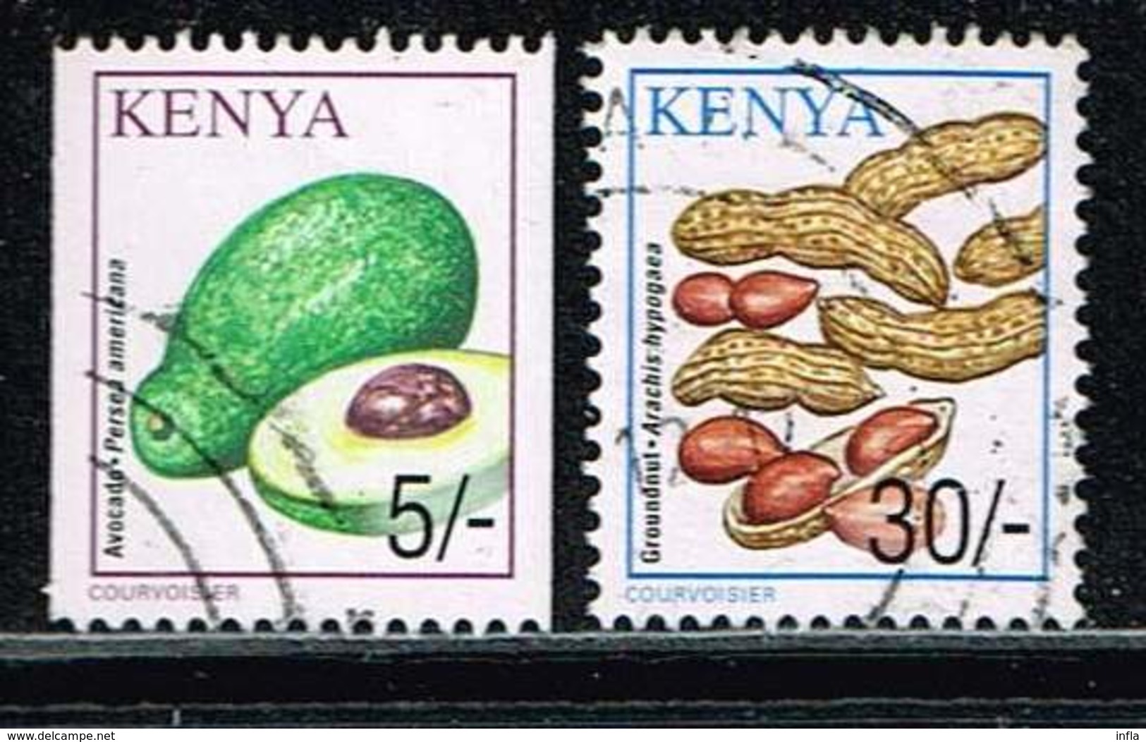 Kenia 2001, Michel# 747 C + 753 + 759 O Avocado - Persea Americana/ Peanut (Arachis Hypogaea)/ Tea (Camellia Sinensis) - Kenia (1963-...)