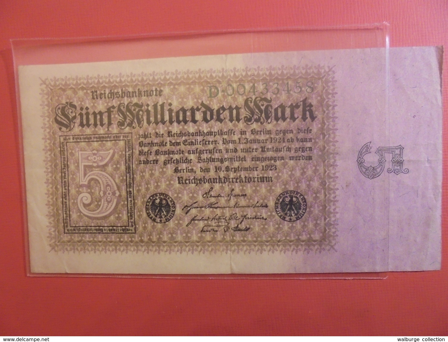 Reichsbanknote 5 MILLIARDEN MARK 1923 - 5 Milliarden Mark